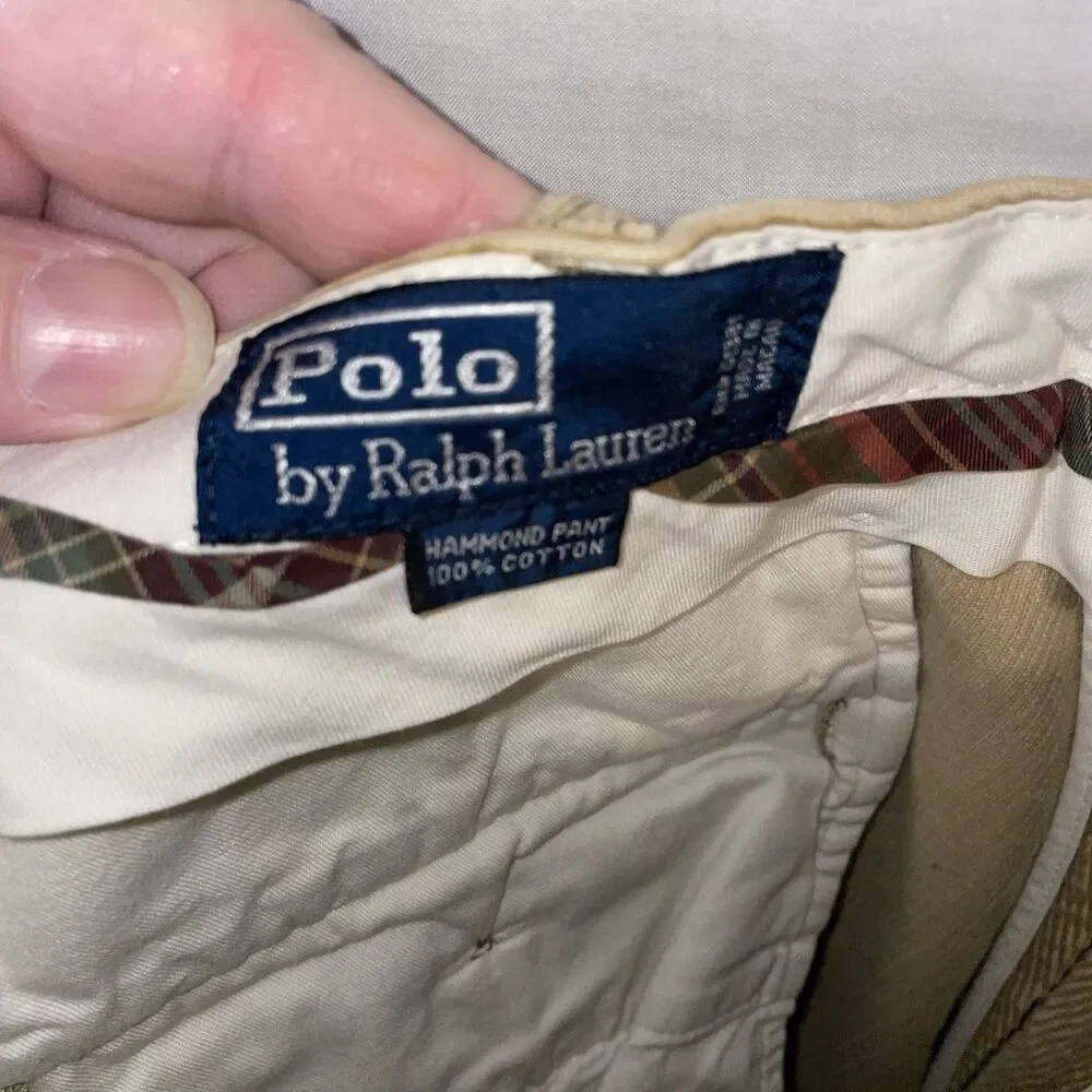 Polo Ralph Lauren Hammond Men’s Corduroy Pants Sz 36x34 Beige Going Out Comfort